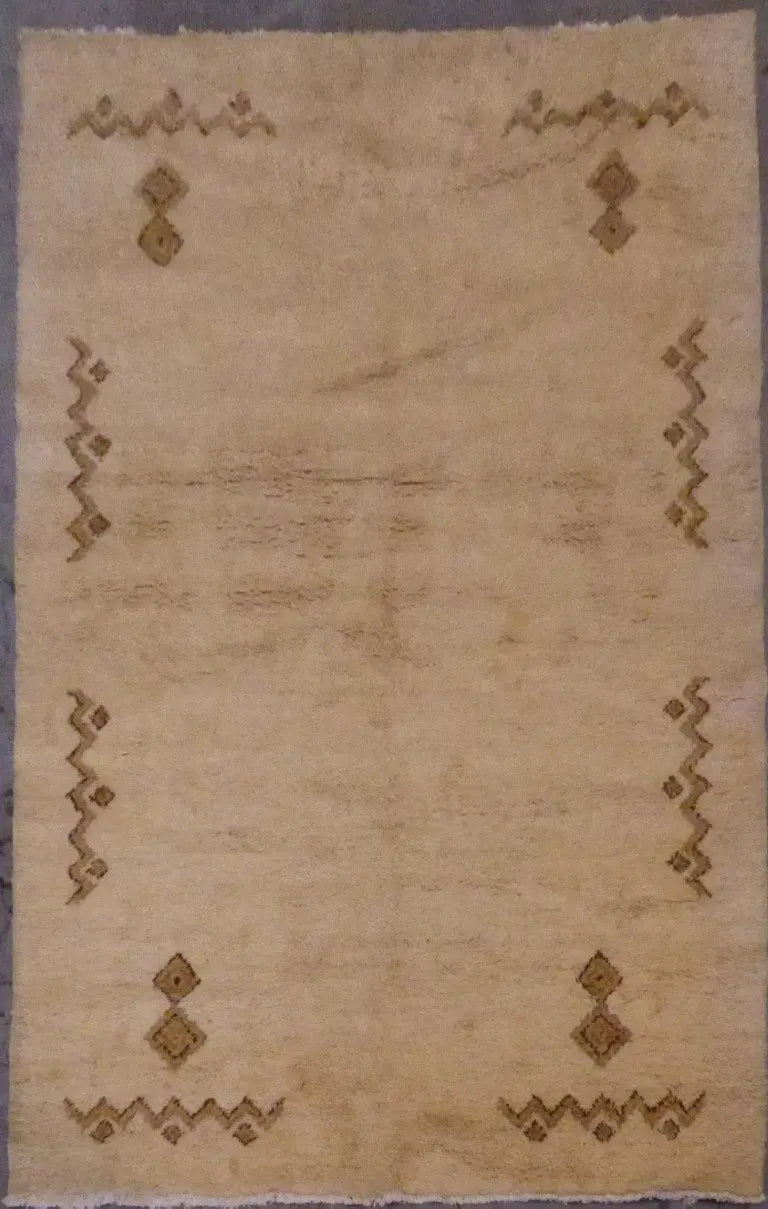 One Of The Kind Indian Hand-Knotted Gabbeh Rug 9'4" X 6'5"